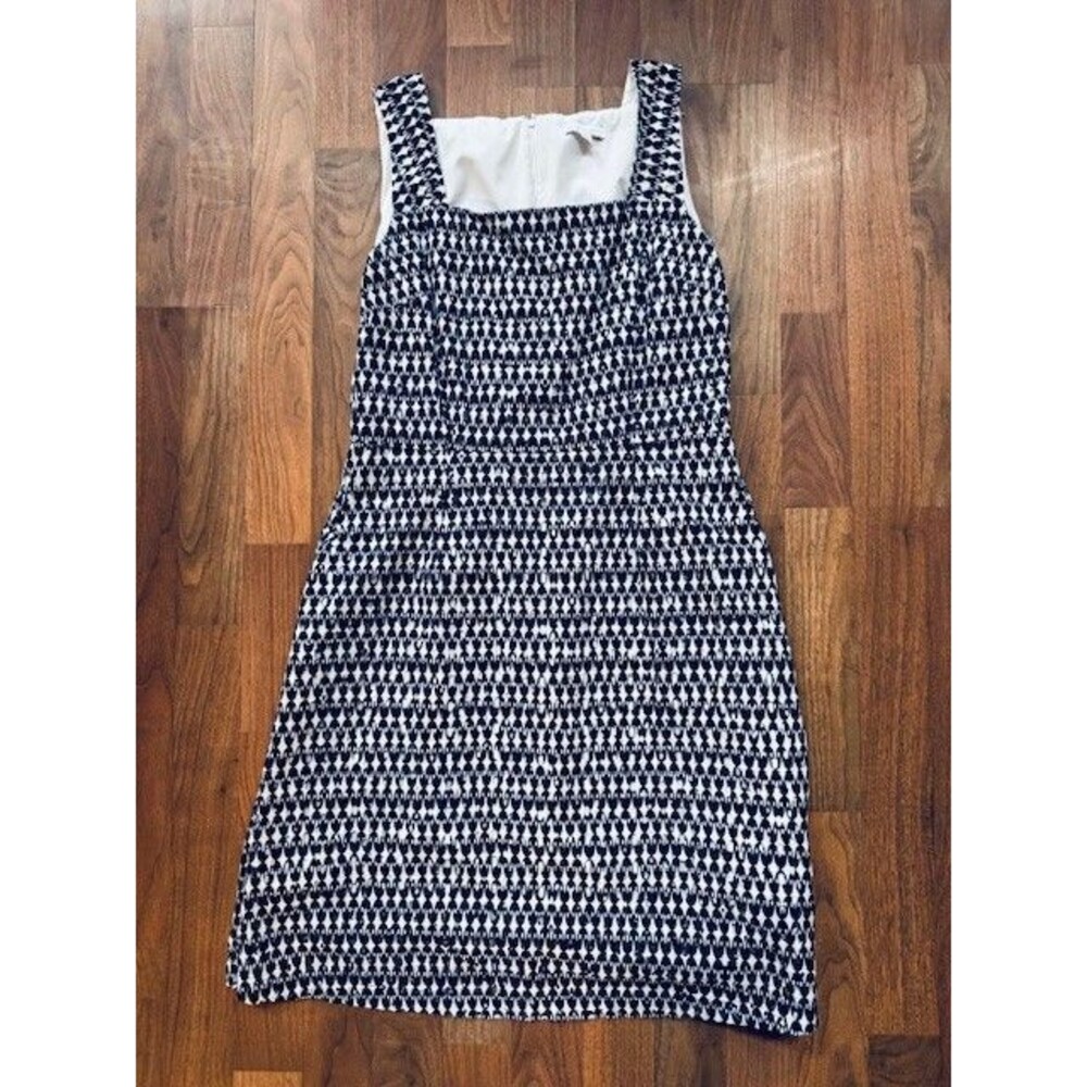 New York Company Blue White Eyelet Sleeveless Dress Sz 14 Great Condition